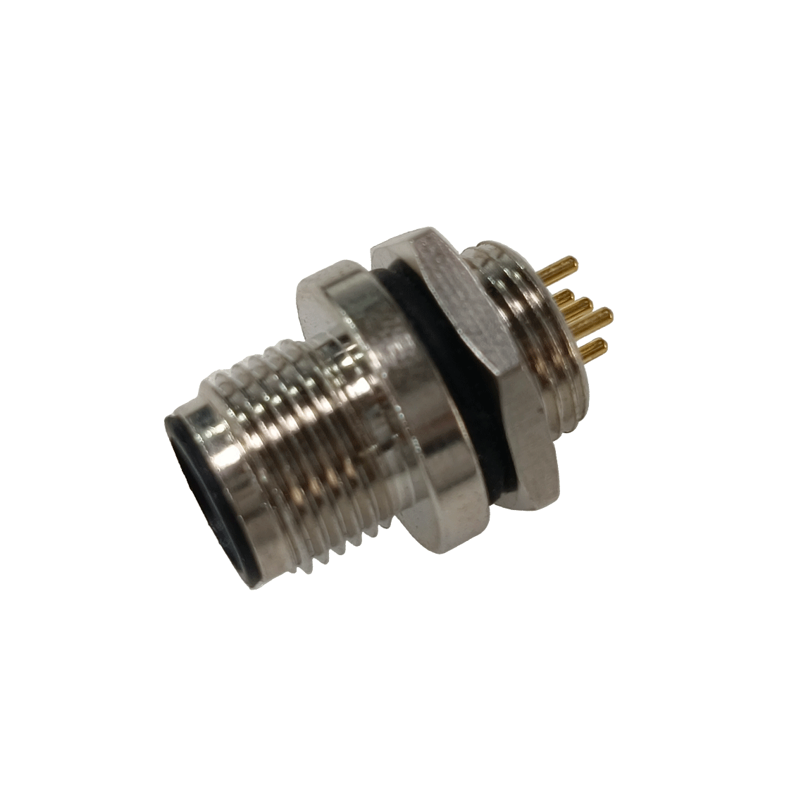 M12后锁面板 公直头(圆盘) ABD编码 PCB式 开孔M12
