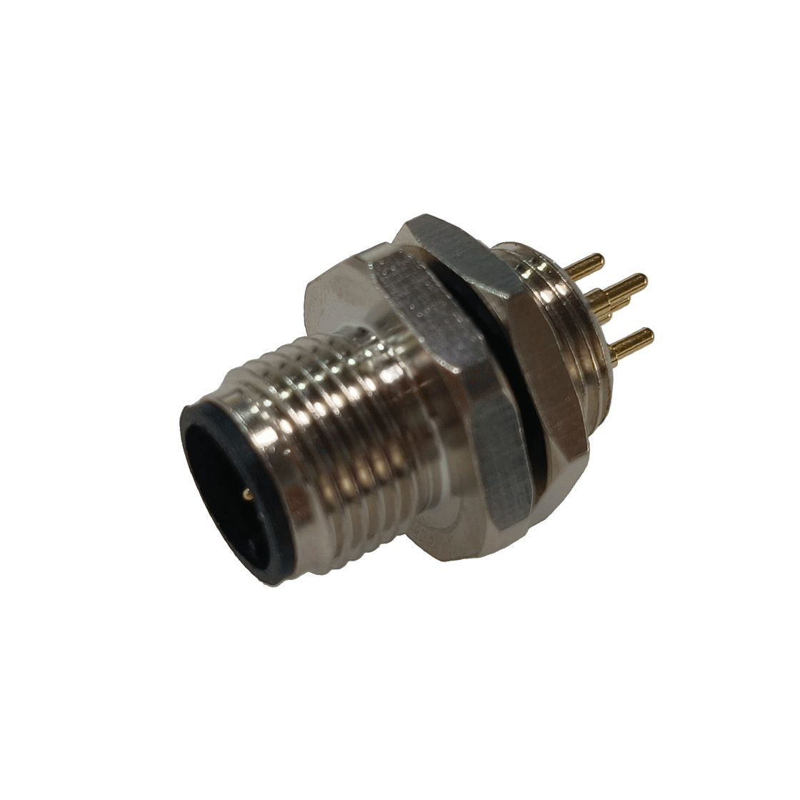 M12后锁面板 公直头 ABD编码 PCB式 开孔M12