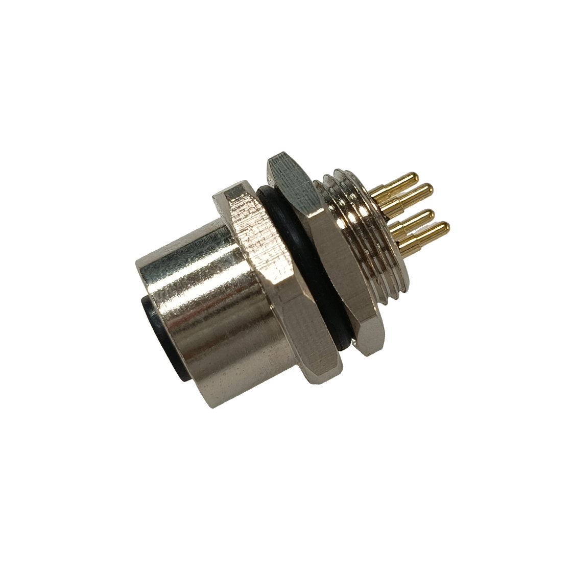 M12后锁面板 母直头 ABD编码 PCB式 开孔M12