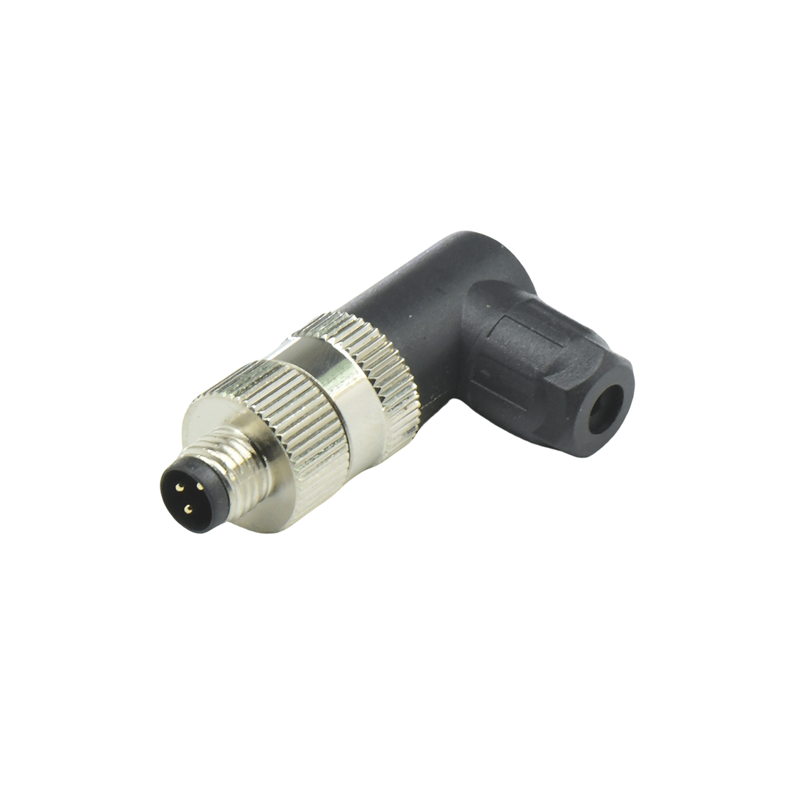 M8防水连接器 A编码 3芯 公头 组装式 弯头螺钉压接