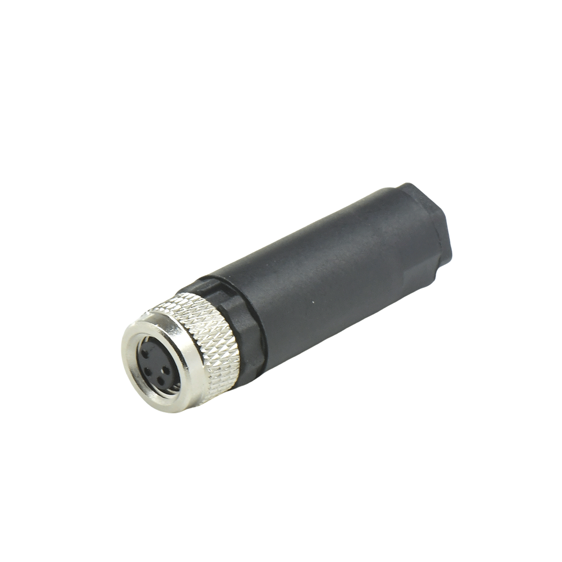 M8防水连接器 A编码 4芯 母头 组装式 直头螺钉压接