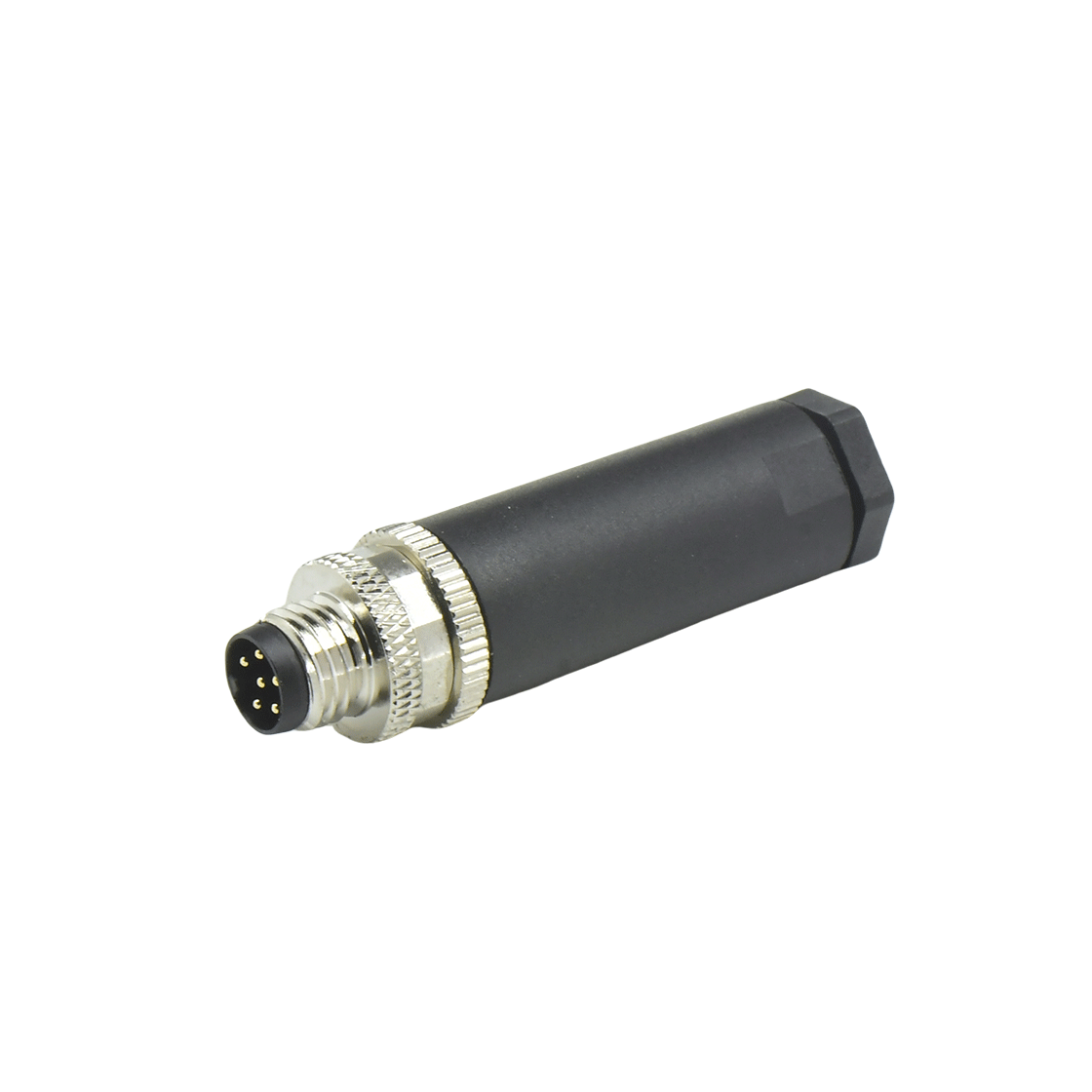 M8防水连接器 A编码 6芯 公头 组装式 直头螺钉压接