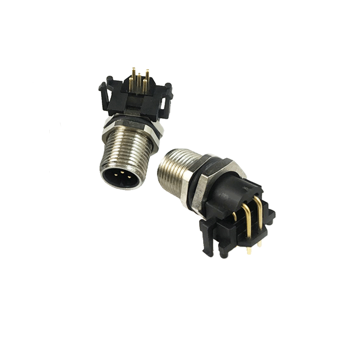 M12前锁面板 公弯头 ABD编码 PCB式 开孔M12