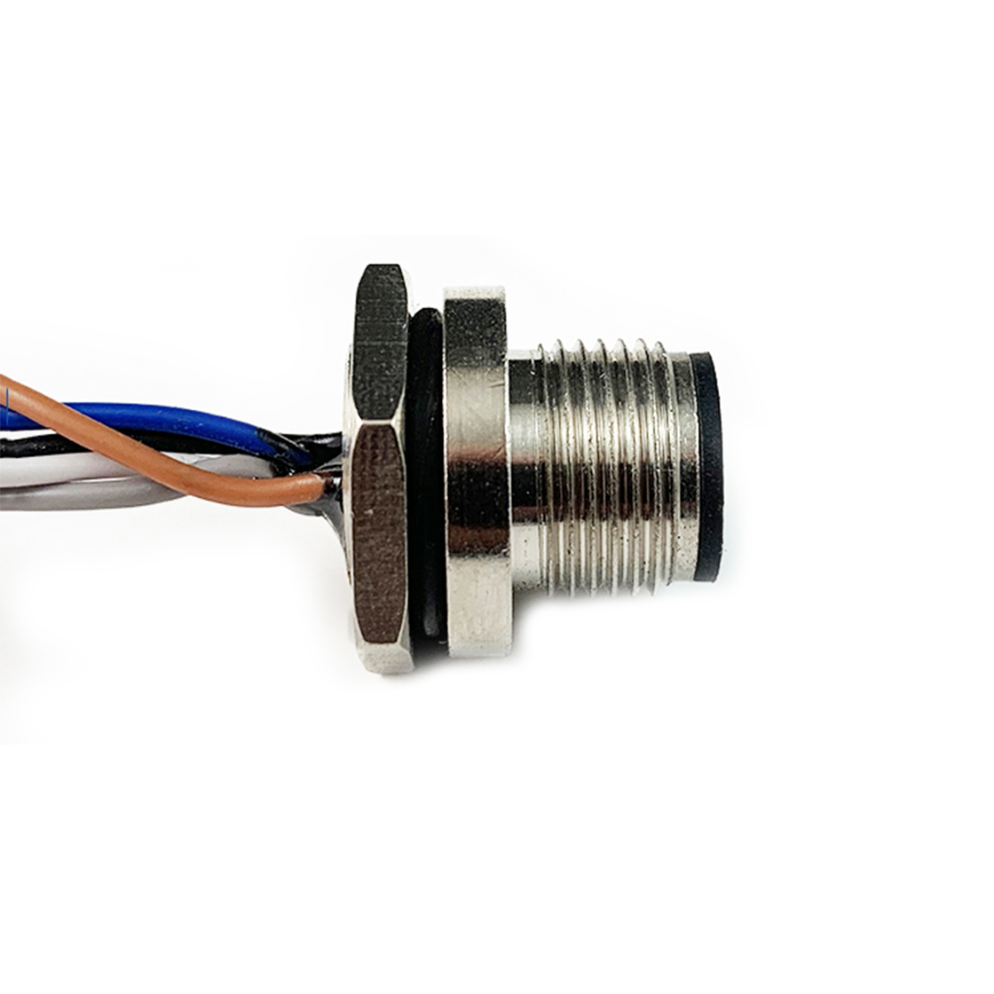M12防水连接器A编码 5PIN 线端公头 后锁面板式M12 F15T