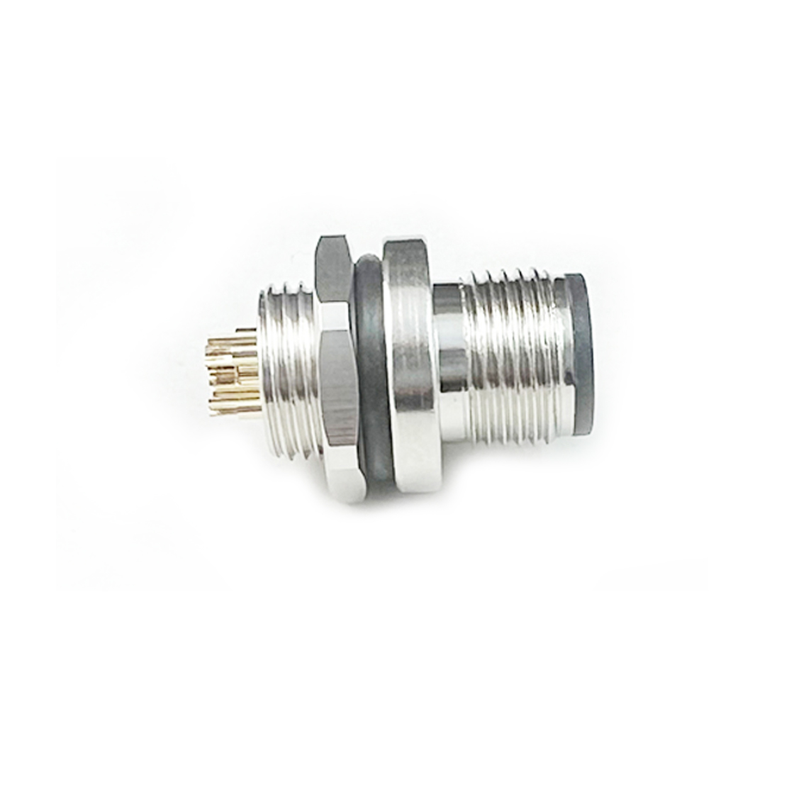 M12防水连接器A编码 12PIN 线端公头 后锁面板式M12 F15T