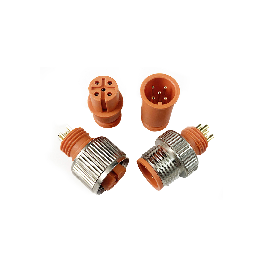 M12防水连接器B编码 2PIN 线端公头 B款+11.8L直纹螺丝