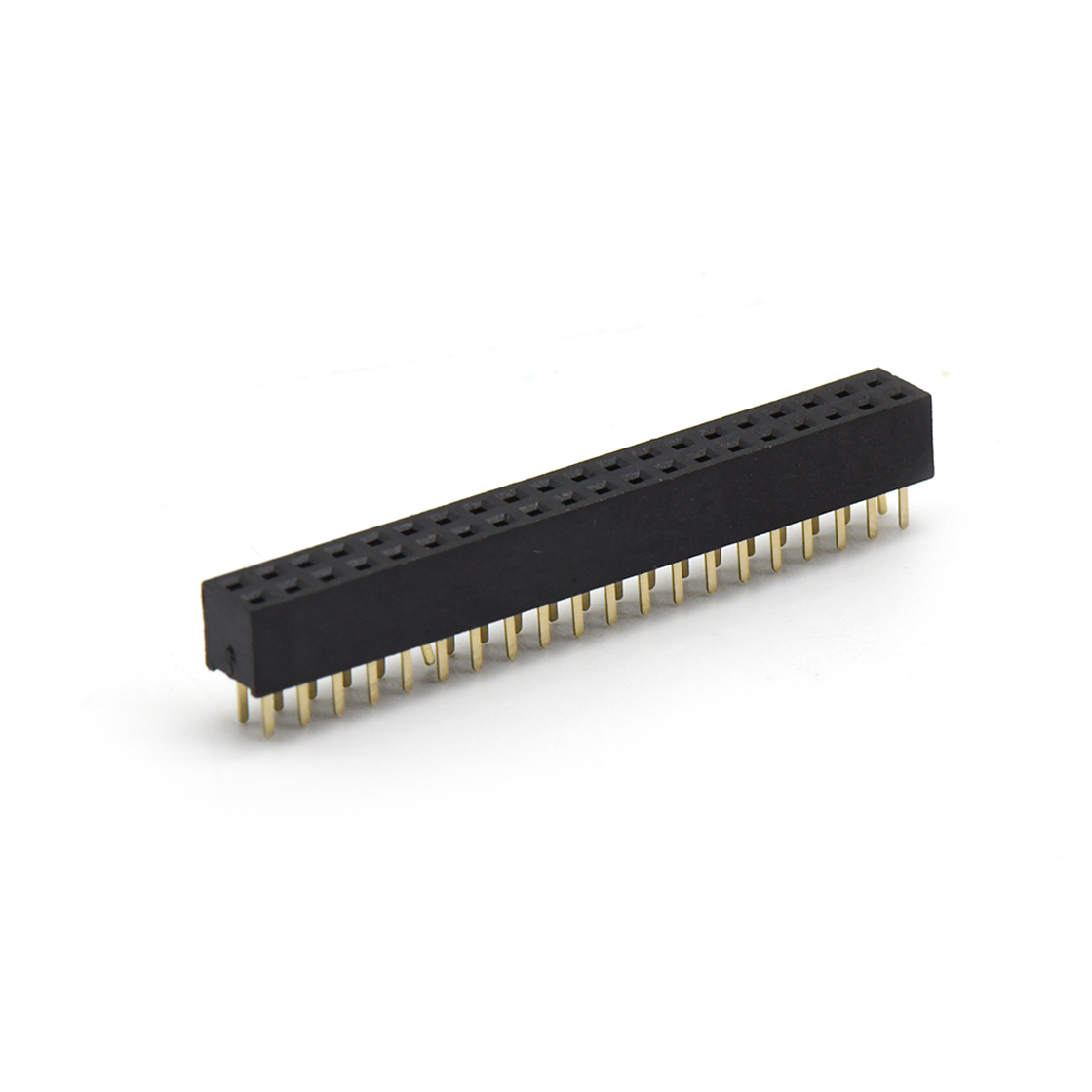 FH2005 排母连接器 Pitch 2.0mm 180° 2.0双排 U型母 H4.6W4.5 2X20Pin 黑色 PA6T，94V-0 镀全金G/F