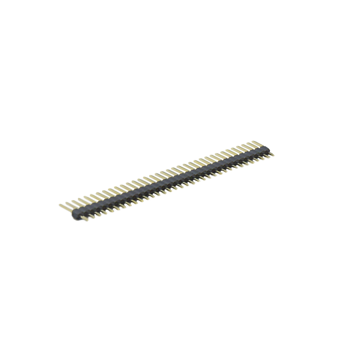 PH2541 排针连接器 Pitch 2.54mm 180° 单排 DIP 单塑 排针 L=11.5MM 1X35Pin 黑色 PA6T，94V-0 镀全金G/F