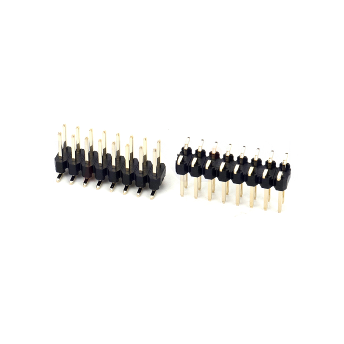 PH1007 排针连接器 Pitch 1.00mm 180° 双排 SMT+CAP 排针 带柱 塑高1.0mm PC5.2 2X02Pin 黑色 镀全金G/F
