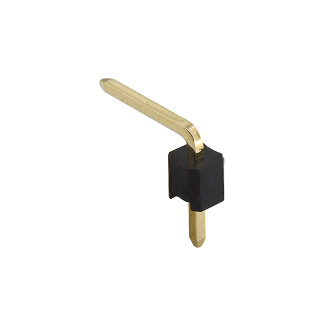 PH2541 排针连接器 Pitch 2.54mm 90° 单排 DIP 单塑排针 弯平面 PC :6.0MM 01Pin 黑色 镀全金G/F