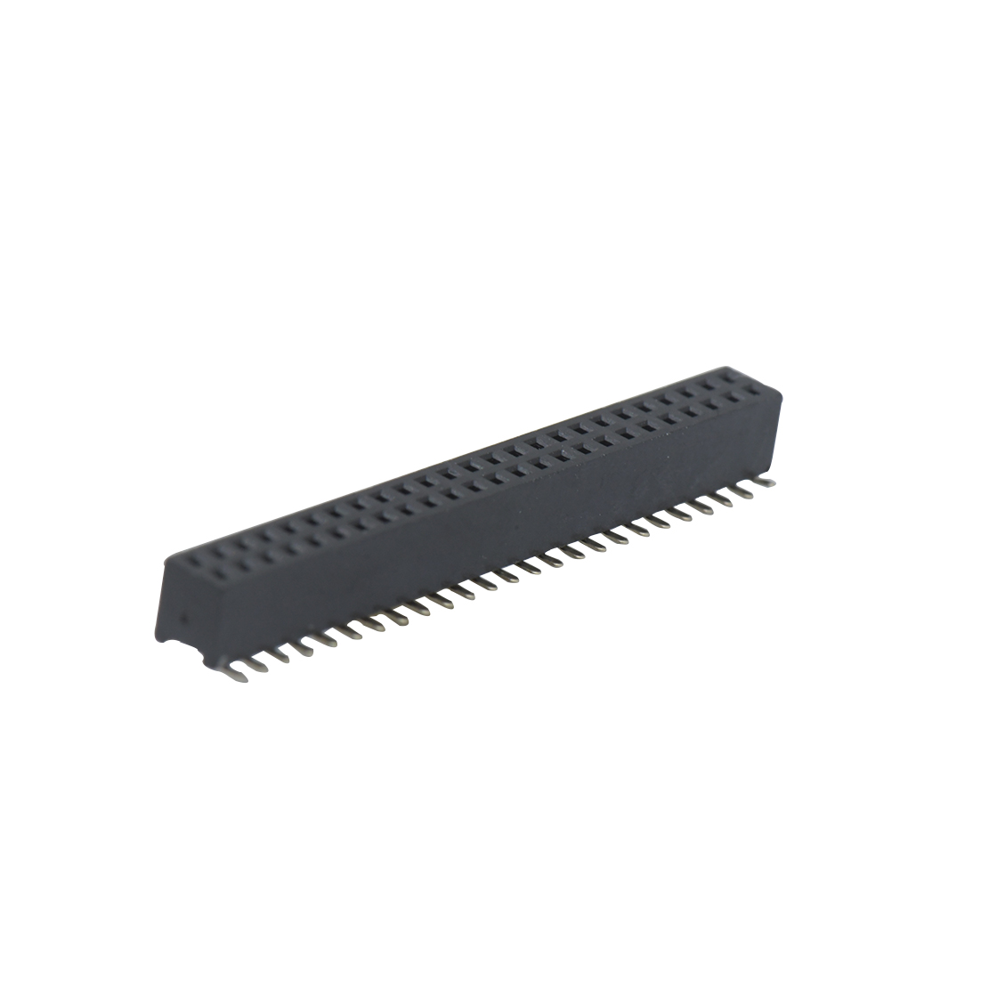 FH1276 排母连接器 Pitch 1.27mm 180° 双排 SMT+CAP 排母 塑高2.1mm PC4.5 2X25Pin 黑色 镀全金G/F