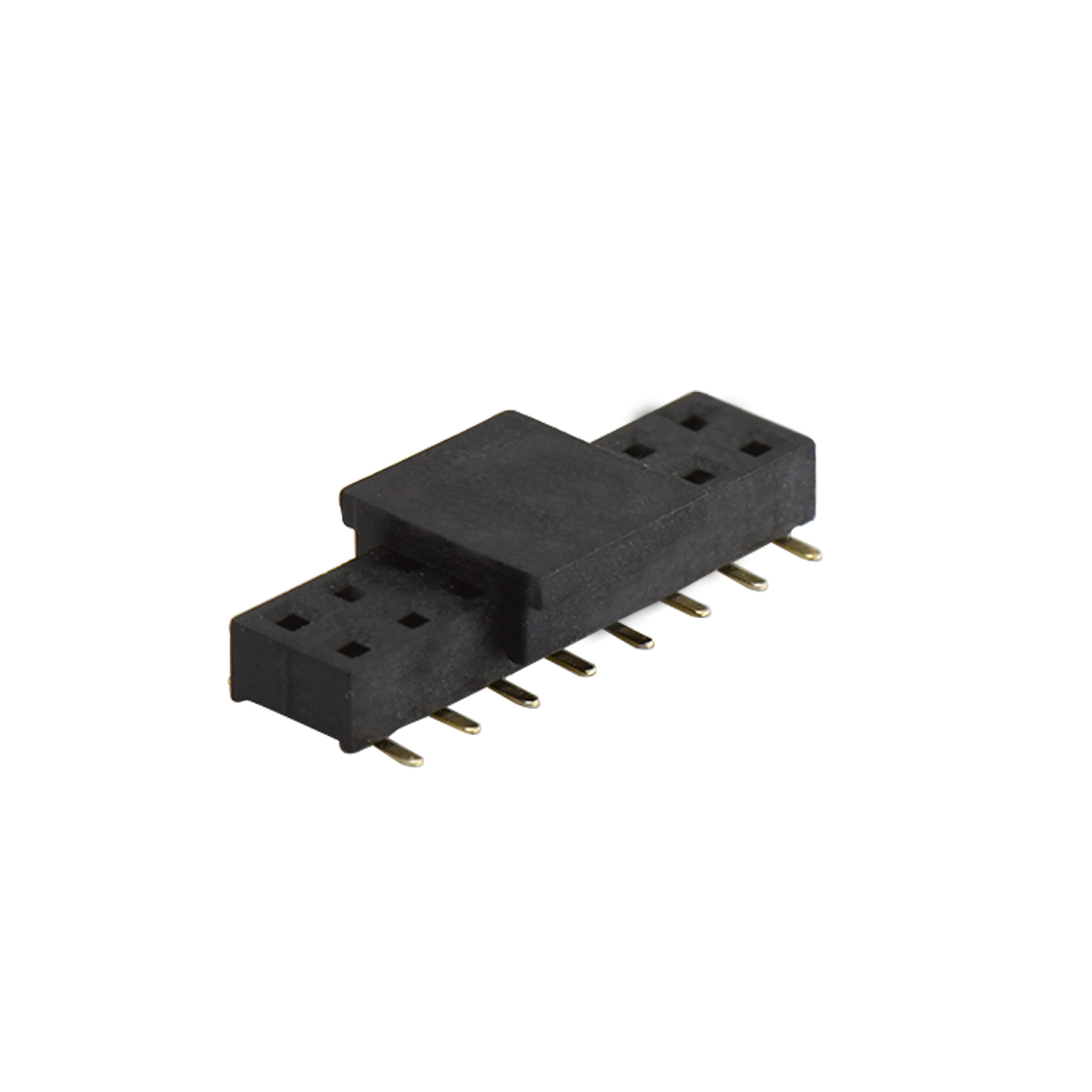 FH2005 排母连接器 Pitch 2.00mm 180° 双排 SMT+CAP 型排母H2.2 W4.0 PC6.0 2X08Pin 黑色 镀全金G/F