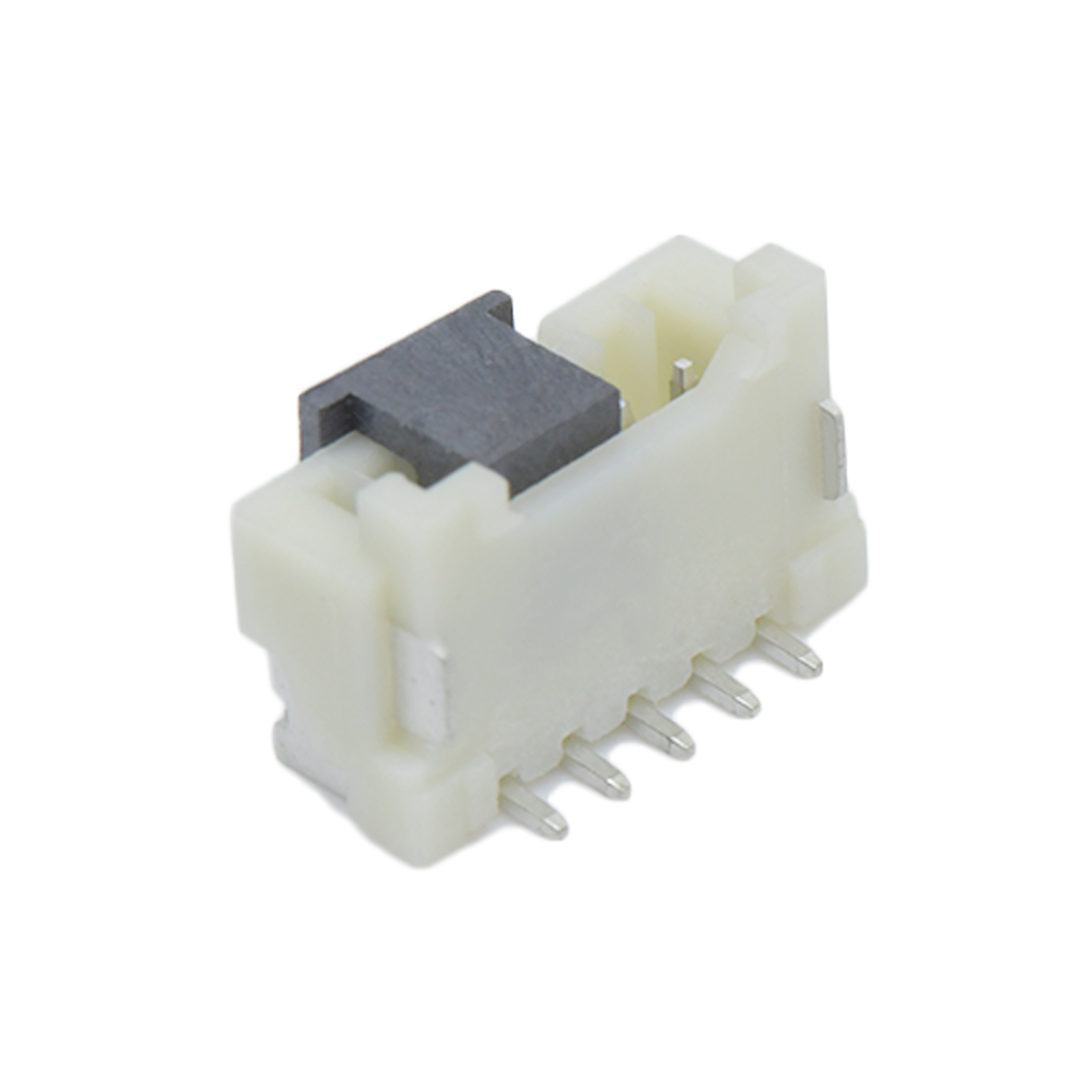 胜蓝2.0线对板连接器 180°直立式单排带扣SMT型 Wafer 5Pin 本色 HF