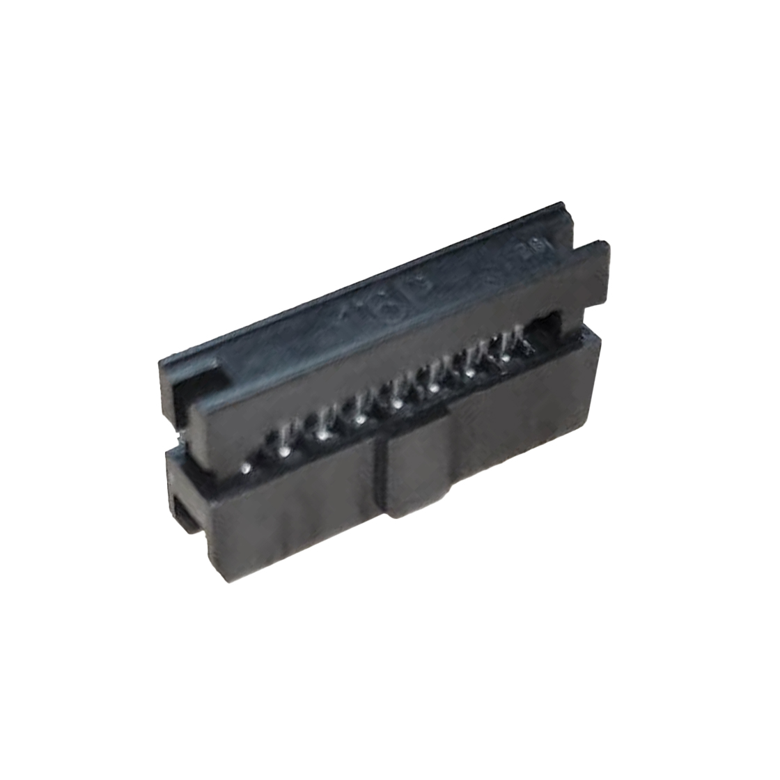 D2075 IDC连接器 Pitch 2.00mm 180°常规款双排 IDC 两件套 2x11P 黑色 PBT，94V-0 镀半金G/F