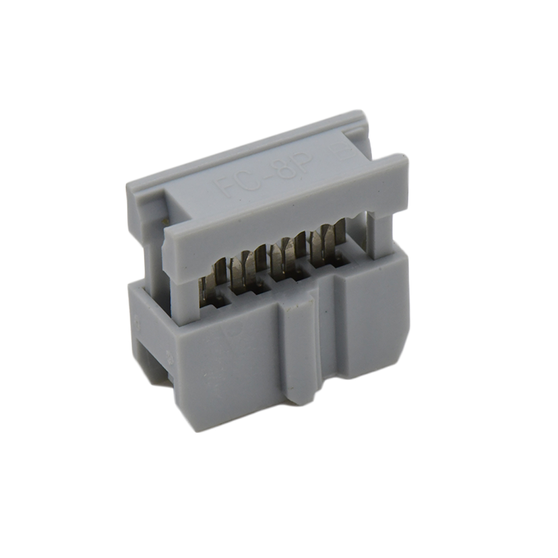 D2553 IDC连接器 Pitch 2.54mm 180° 双排 DIP IDC 三件套 2X4P 灰色 PBT，94V-0 镀半金G/F
