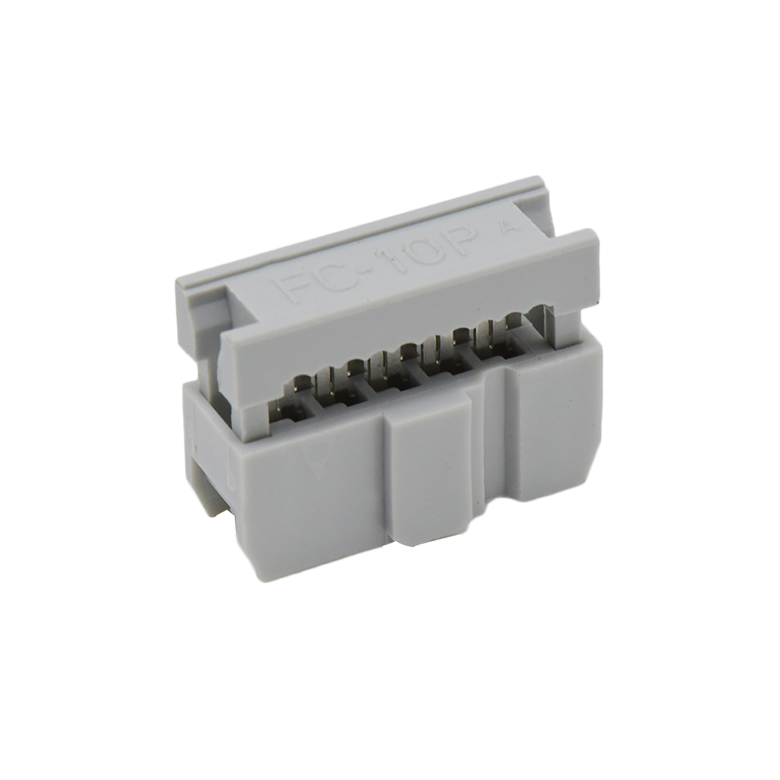 D2553 IDC连接器 Pitch 2.54mm 180° 双排 DIP IDC 三件套 2X5P 灰色 PBT，94V-0 镀半金G/F
