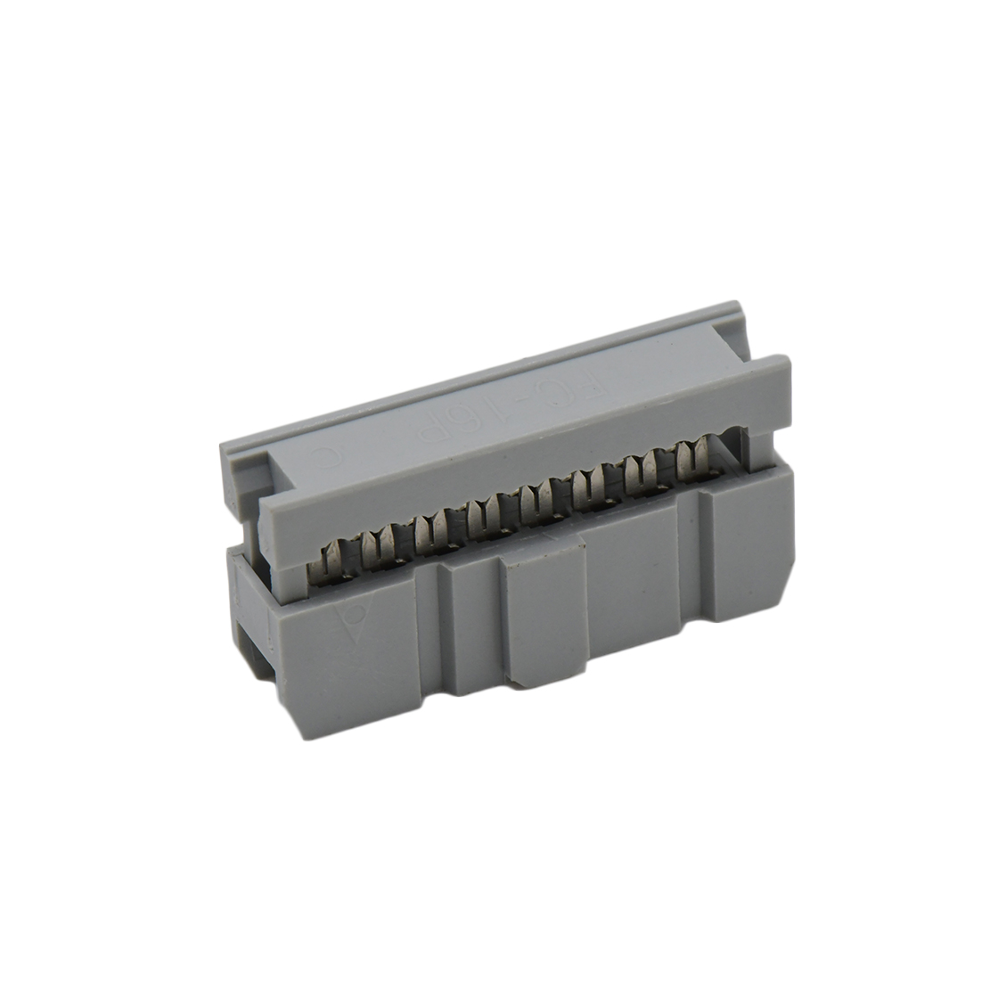 D2553 IDC连接器 Pitch 2.54mm 180° 双排 DIP IDC 三件套 2X8P 灰色 PBT，94V-0 镀半金G/F