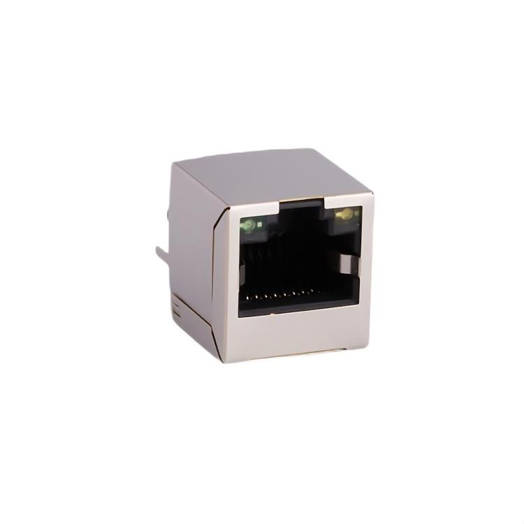 RJ连接器 RJ45 1x1 8P8C 立插 左黄右绿