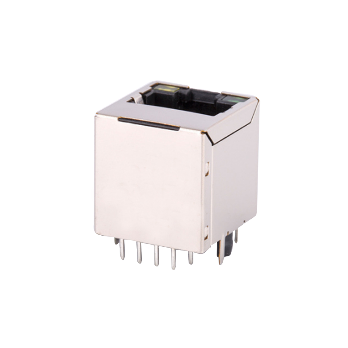 RJ连接器 RJ45 8P8C 立插 带变压器 100兆左黄右绿