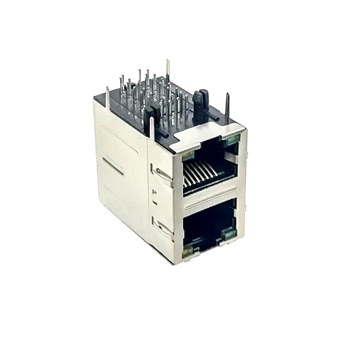 RJ连接器 RJ45 8P8C DIP 2x1双层 有灯左绿右黄 带100BASE变压器
