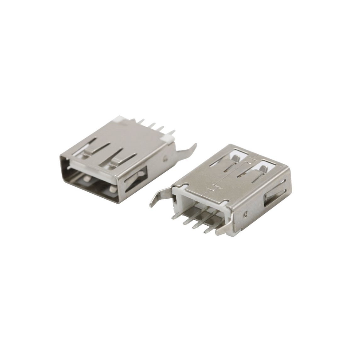 USB连接器USB2.0 A TYPE L=15.0mm 铁壳镀镍 PBT 黄铜 G/F
