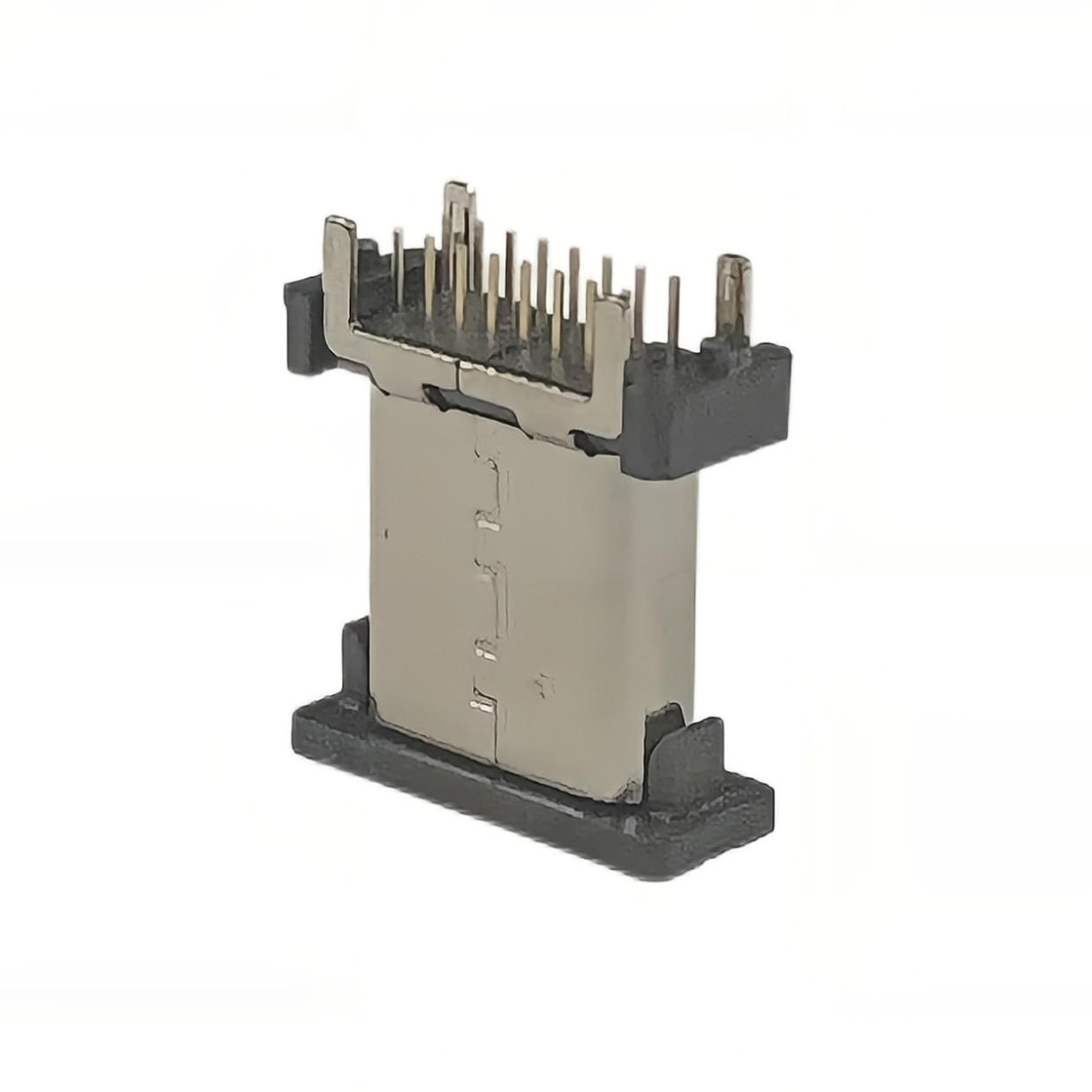 USB连接器TYPE C 16P/F 立插 四脚插板 L=10.5mm