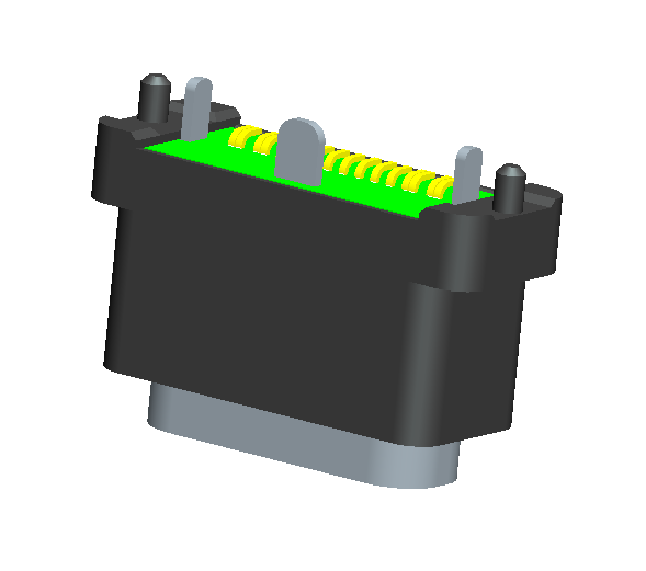 USB连接器TYPE C 16P/F 防水IPX8 (C7025)1u" PA10T 电流5A