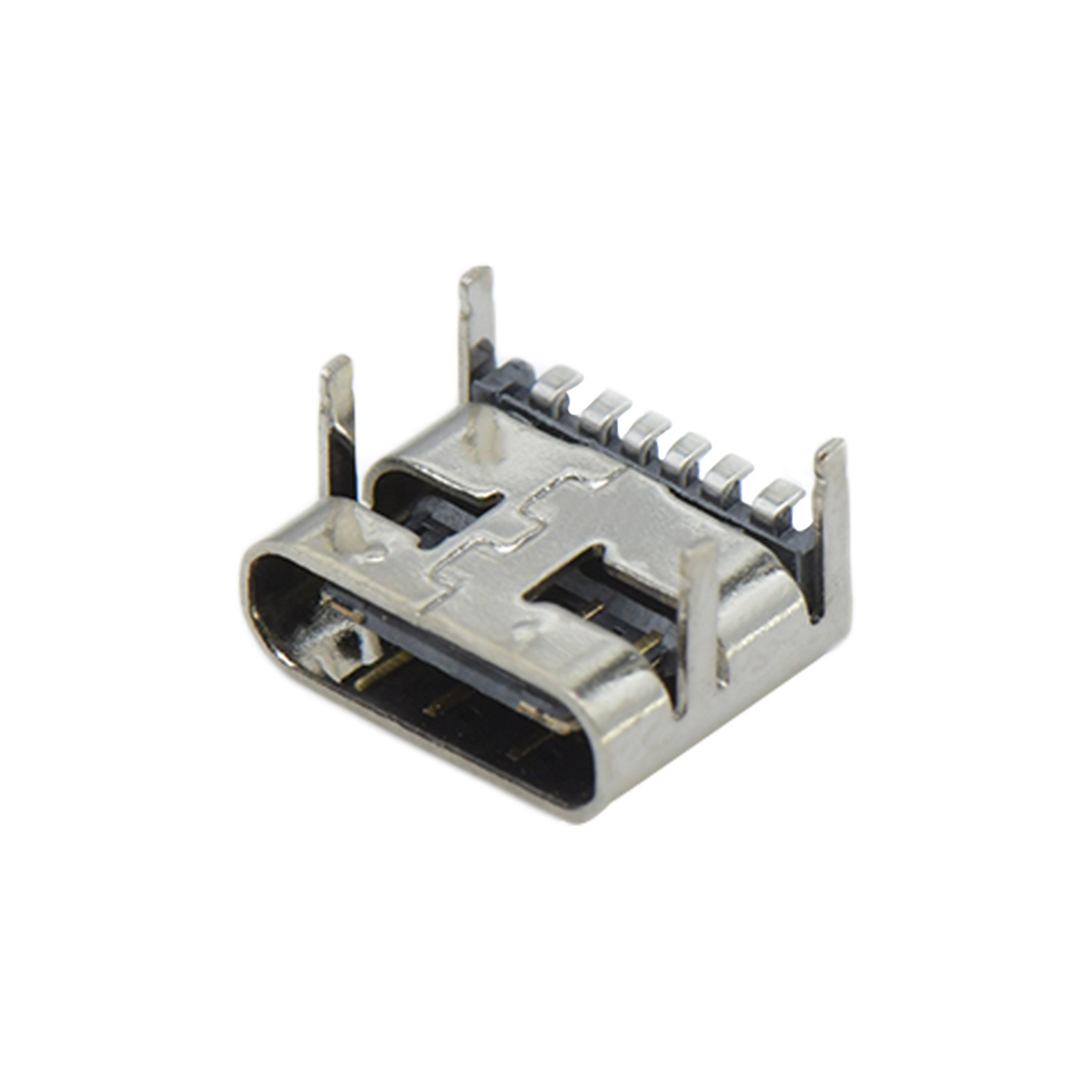USB连接器TYPE C 6P/F 脚高2.0mm L=6.85mm LCP 黄铜 G/F