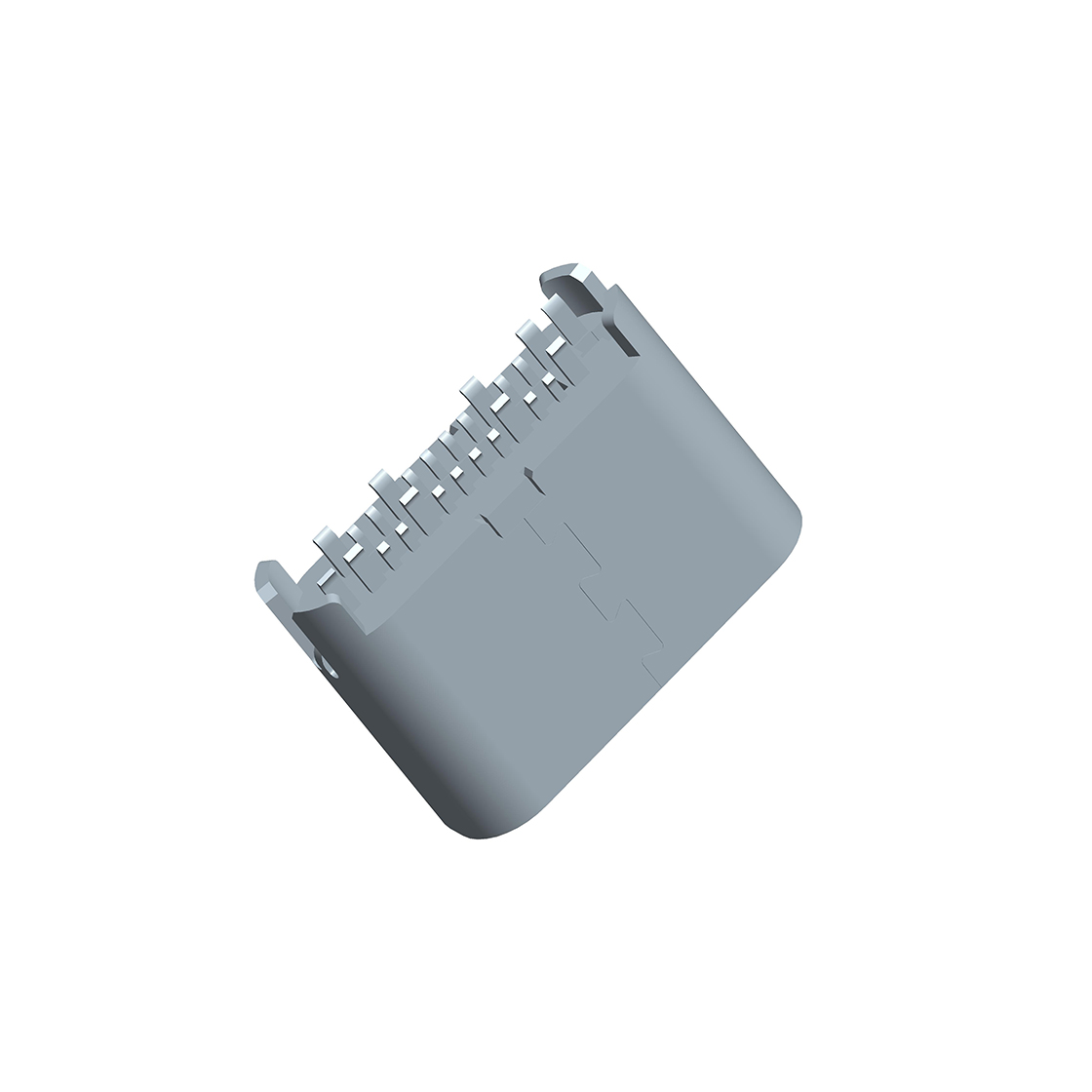 USB连接器Type C 24P/F 夹板式0.8mm L=5.75mm 不锈钢 镀镍黑色5A