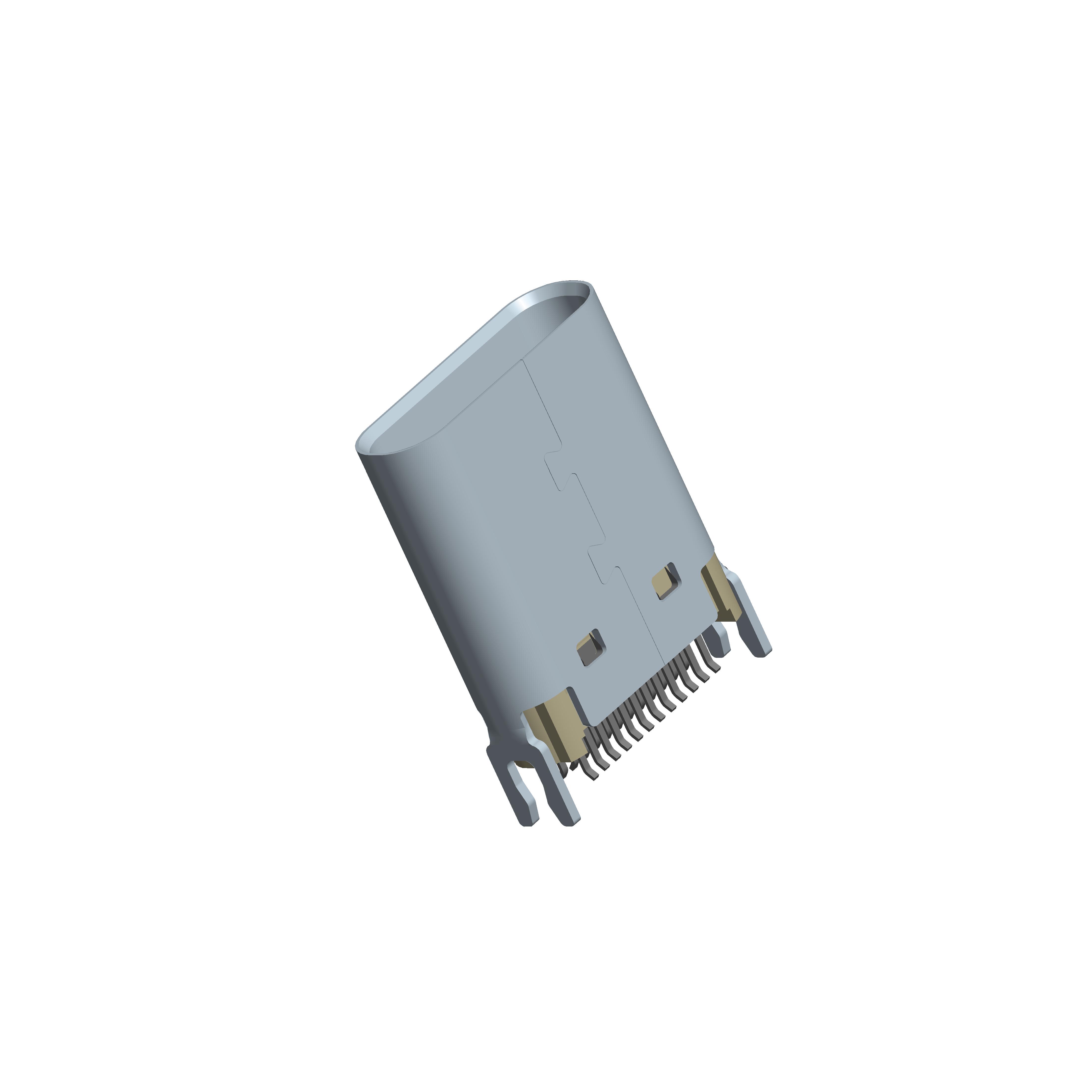 USB连接器Type C 24P/F 夹板式0.8mm L=10.45mm黑色5A