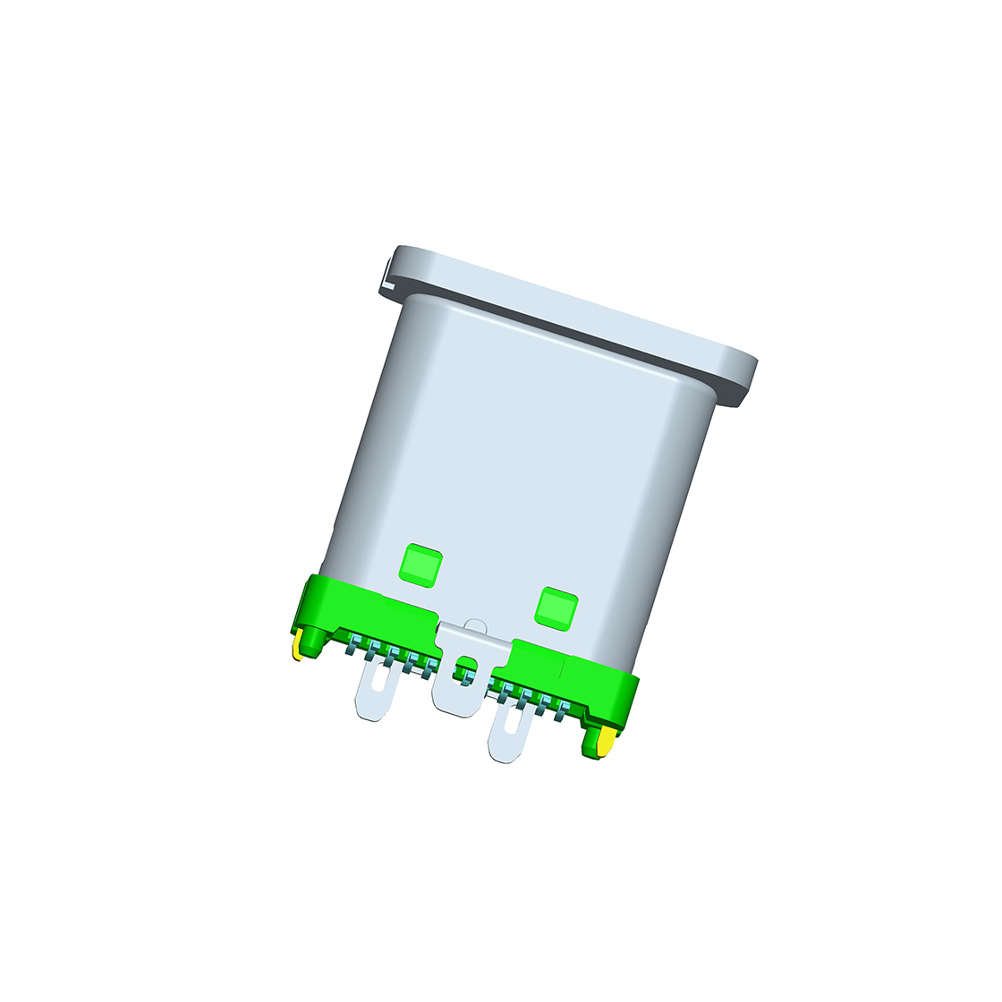 USB连接器Type-C 24P/M 立贴 外壳三脚插板 脚高1.25mm L=9.0mm