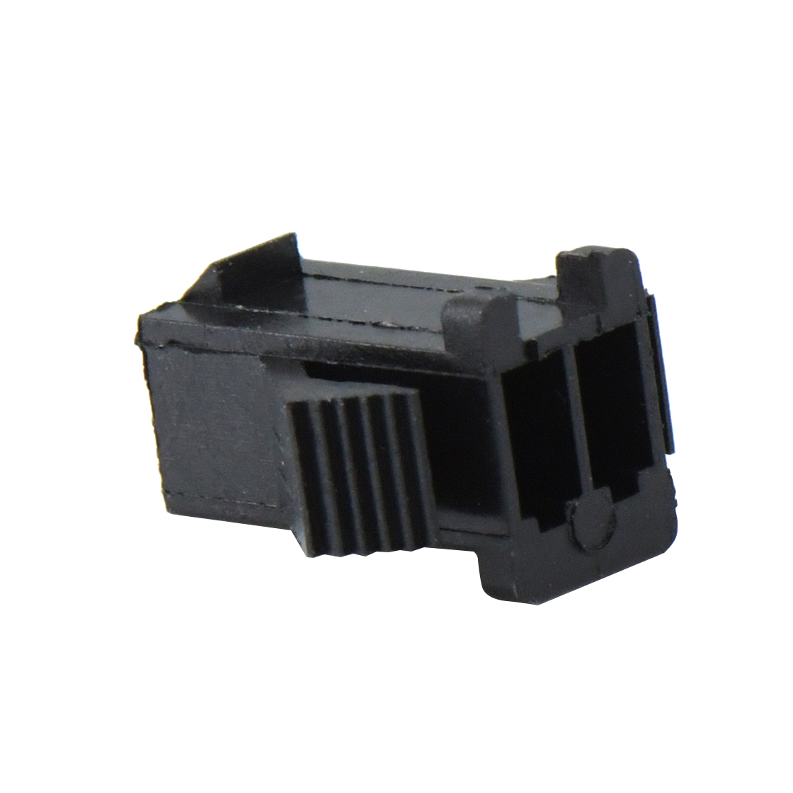 C2521线对线连接器Pitch 2.50mm单排公胶壳带翅膀 2Pin黑色