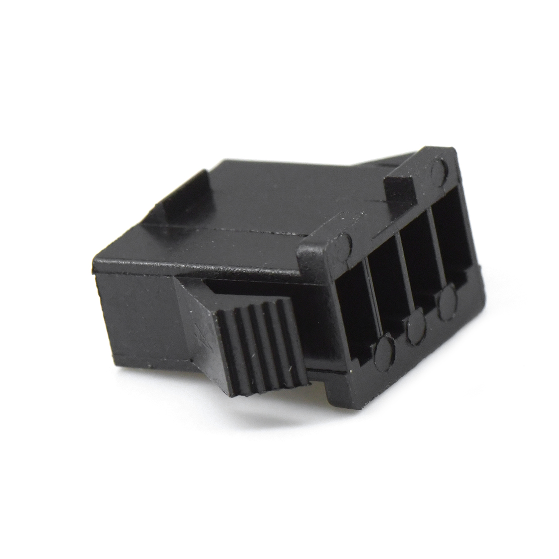 C2521线对线连接器Pitch 2.50mm单排公胶壳带翅膀 4Pin黑色