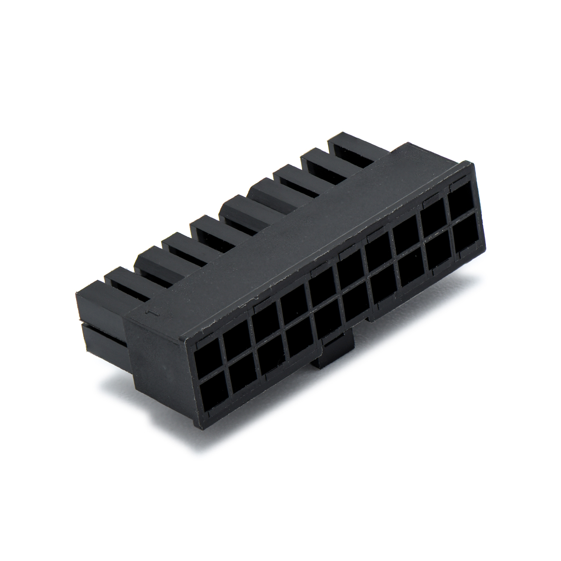 C3030线对线连接器Pitch 3.00mm双排带扣胶壳 2x10Pin黑色