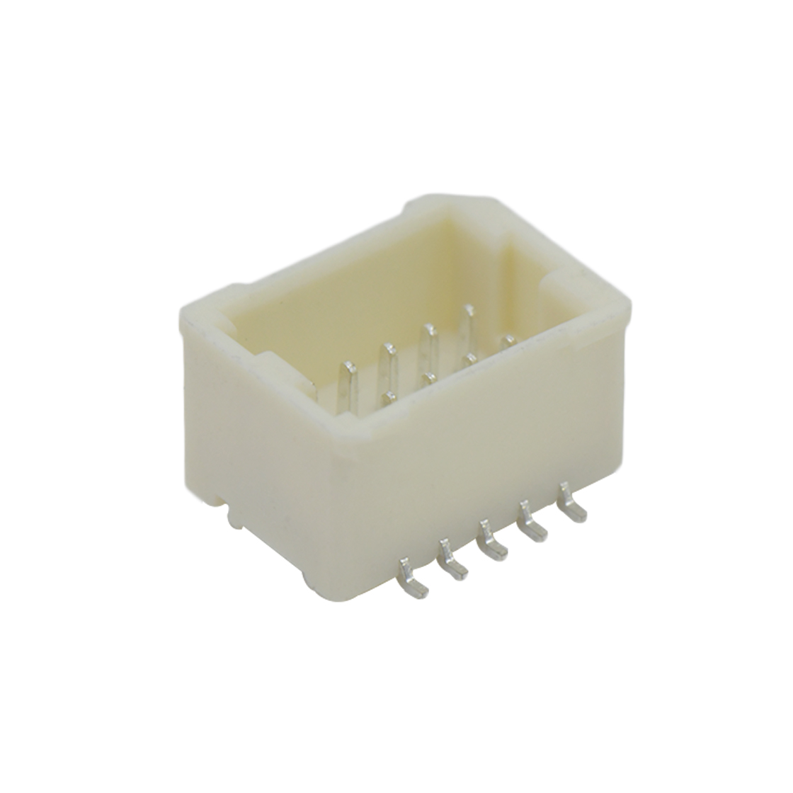 A1003线对板连接器Pitch 1.00mm 180° 双排立贴带吸附盖Wafer 2x5Pin本色镀亮锡