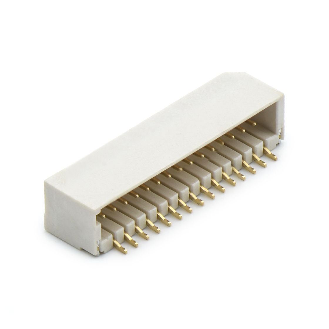 A1007线对板连接器Pitch 1.00mm 90° H3.9mm卧贴 双排WAFER 30Pin米黄色 Gold flash