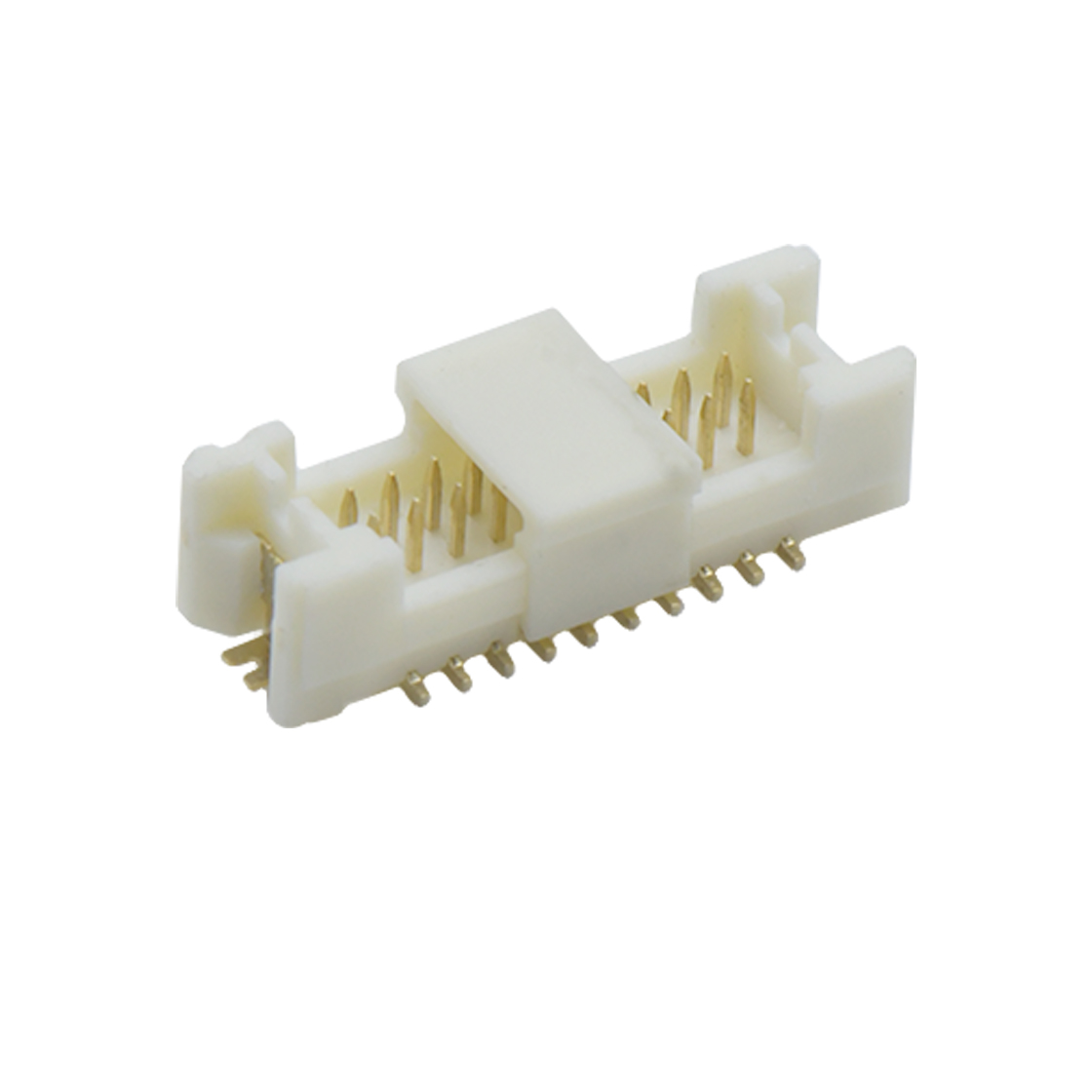 A1252线对板连接器Pitch 1.25mm 180°双排立贴带柱带附附盖Wafer 2x10Pin本色 Gold Flash
