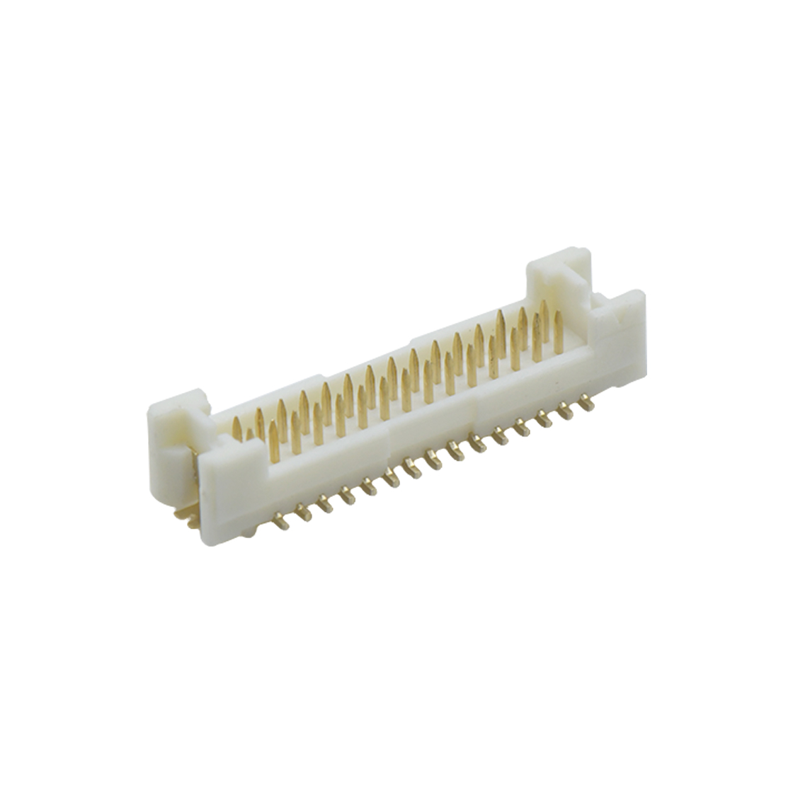 A1252线对板连接器Pitch 1.25mm 180°双排立贴带柱带附附盖Wafer 2x15Pin本色 Gold Flash