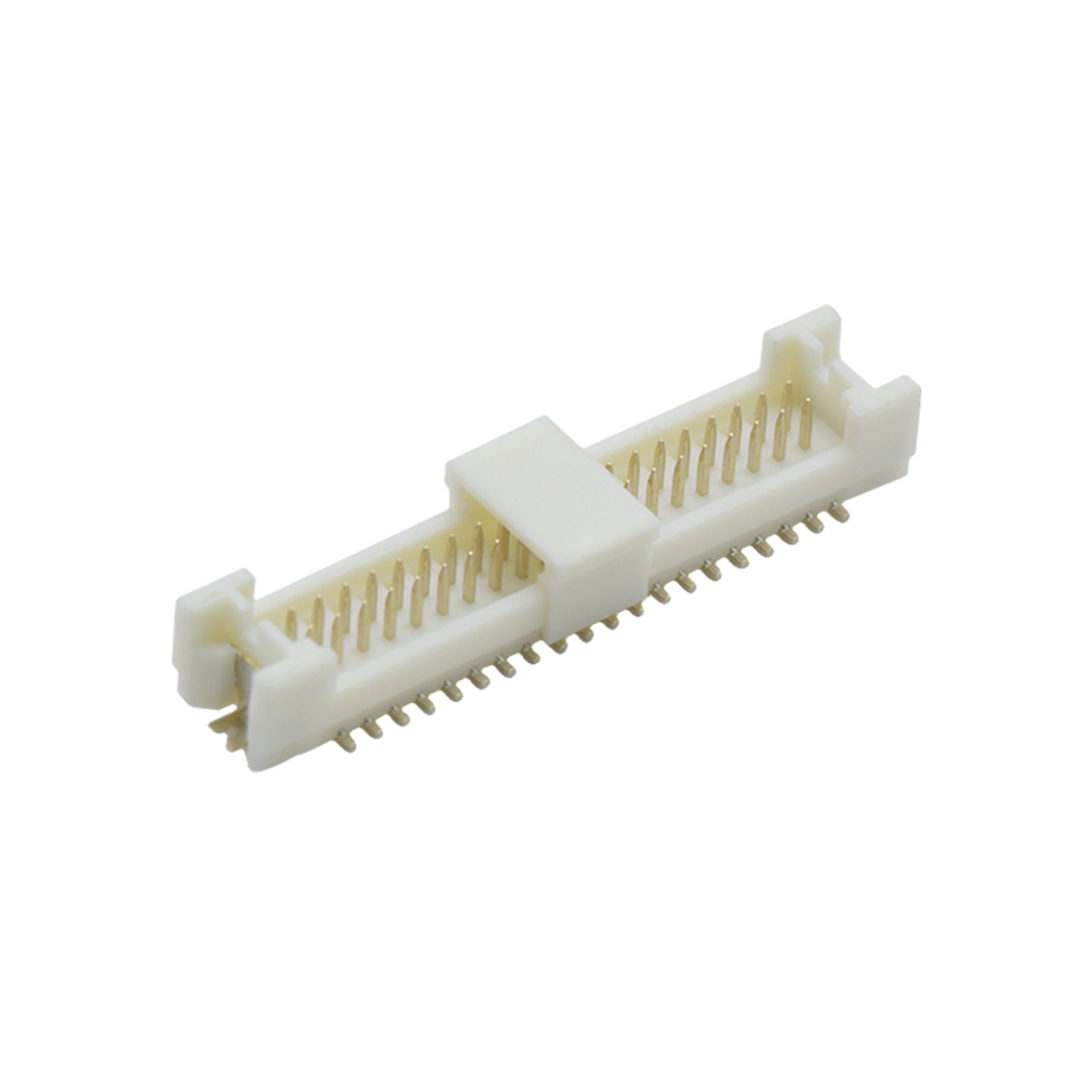 A1252线对板连接器Pitch 1.25mm 180°双排立贴带柱带附附盖Wafer 2x20Pin本色 Gold Flash