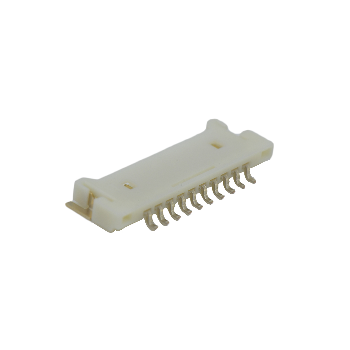 A1254线对板连接器Pitch 1.25mm 90° 单排卧贴Wafer 10Pin本色 镀全金G/F