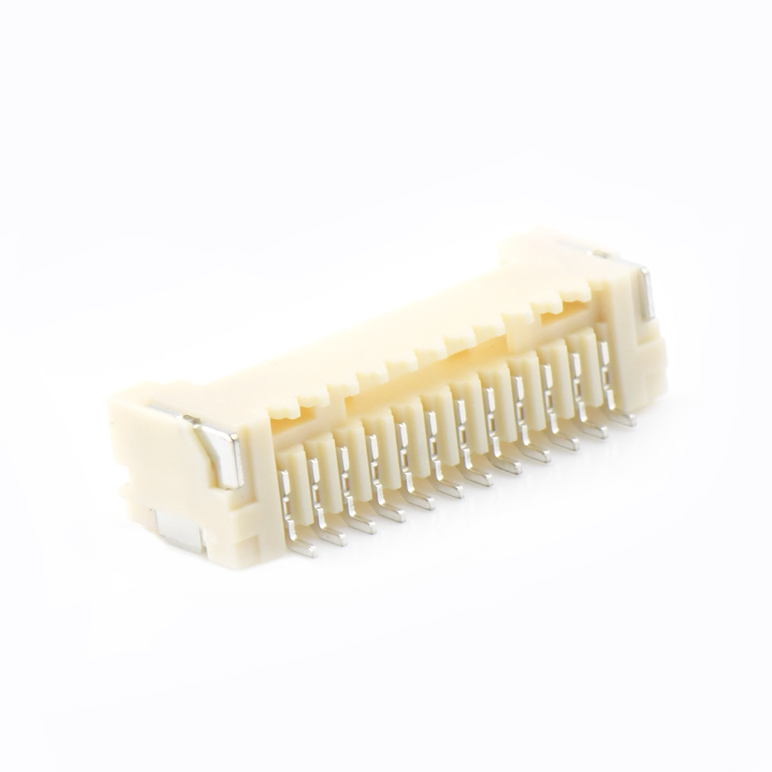 A1504线对板连接器Pitch 1.50mm 90°单排卧贴 Wafer 无LOGO 12Pin本色镀亮锡