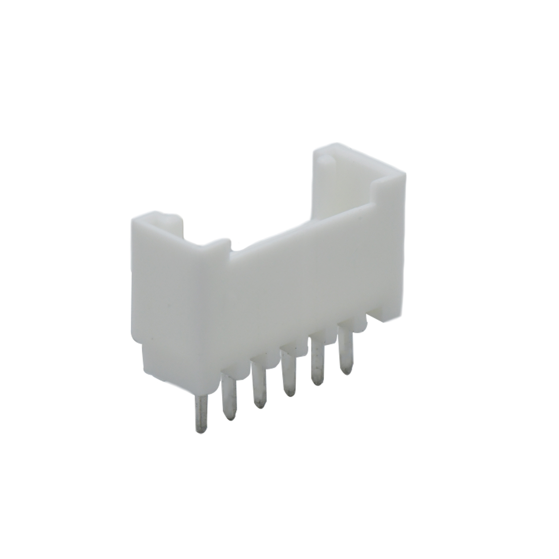A2008线对板连接器Pitch 2.00mm 180°单排立插 Wafer PA66 6Pin本色镀亮锡