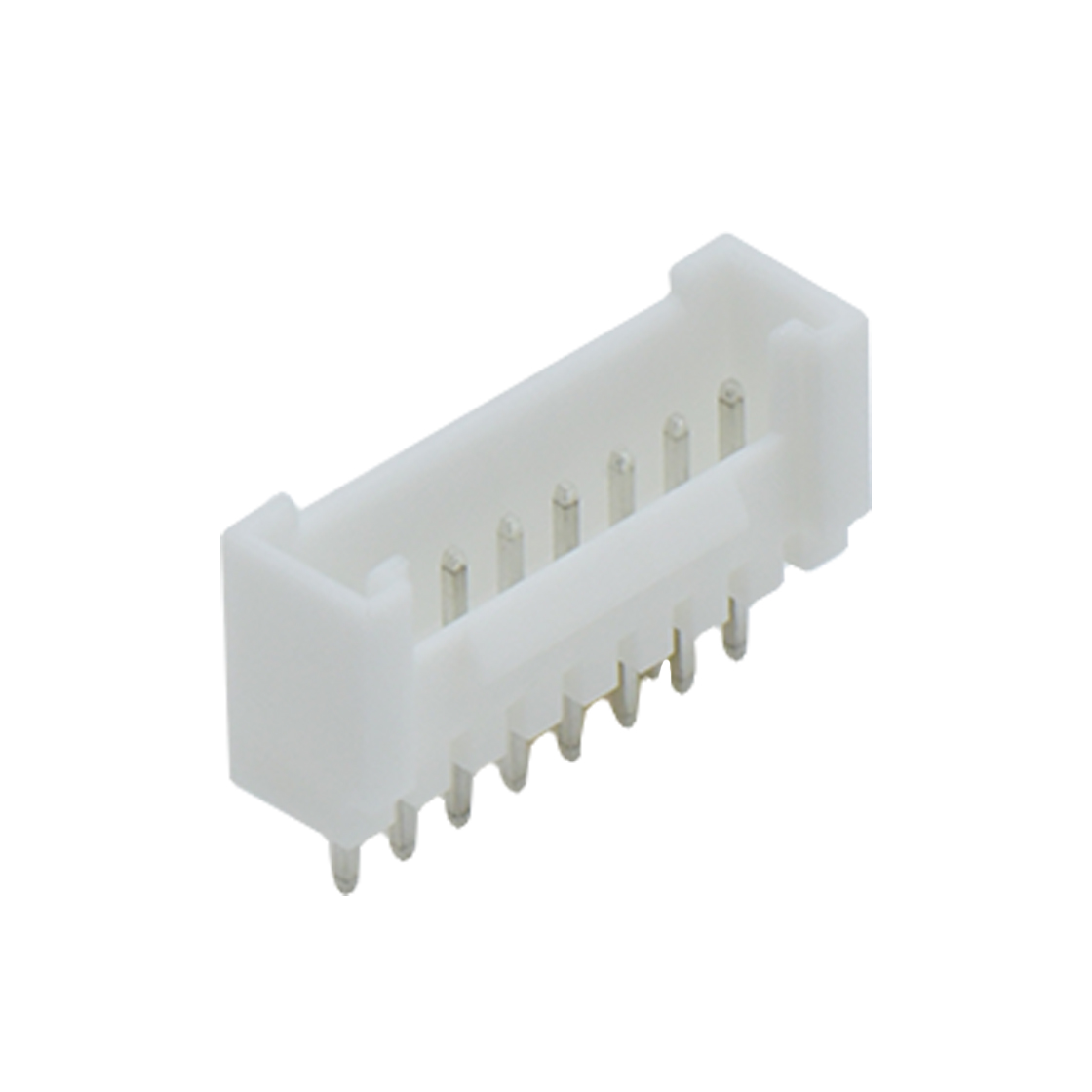 A2008线对板连接器Pitch 2.00mm 180°单排立插 Wafer PA66 8Pin本色镀亮锡