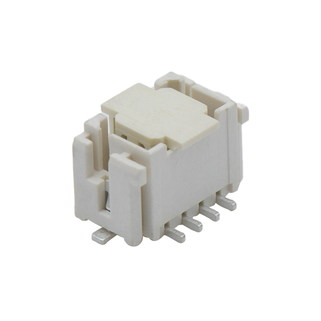 A2009线对板连接器Pitch 2.00mm 180°双排带扣带接地片立贴 Wafer 2x4Pin本色 镀雾锡