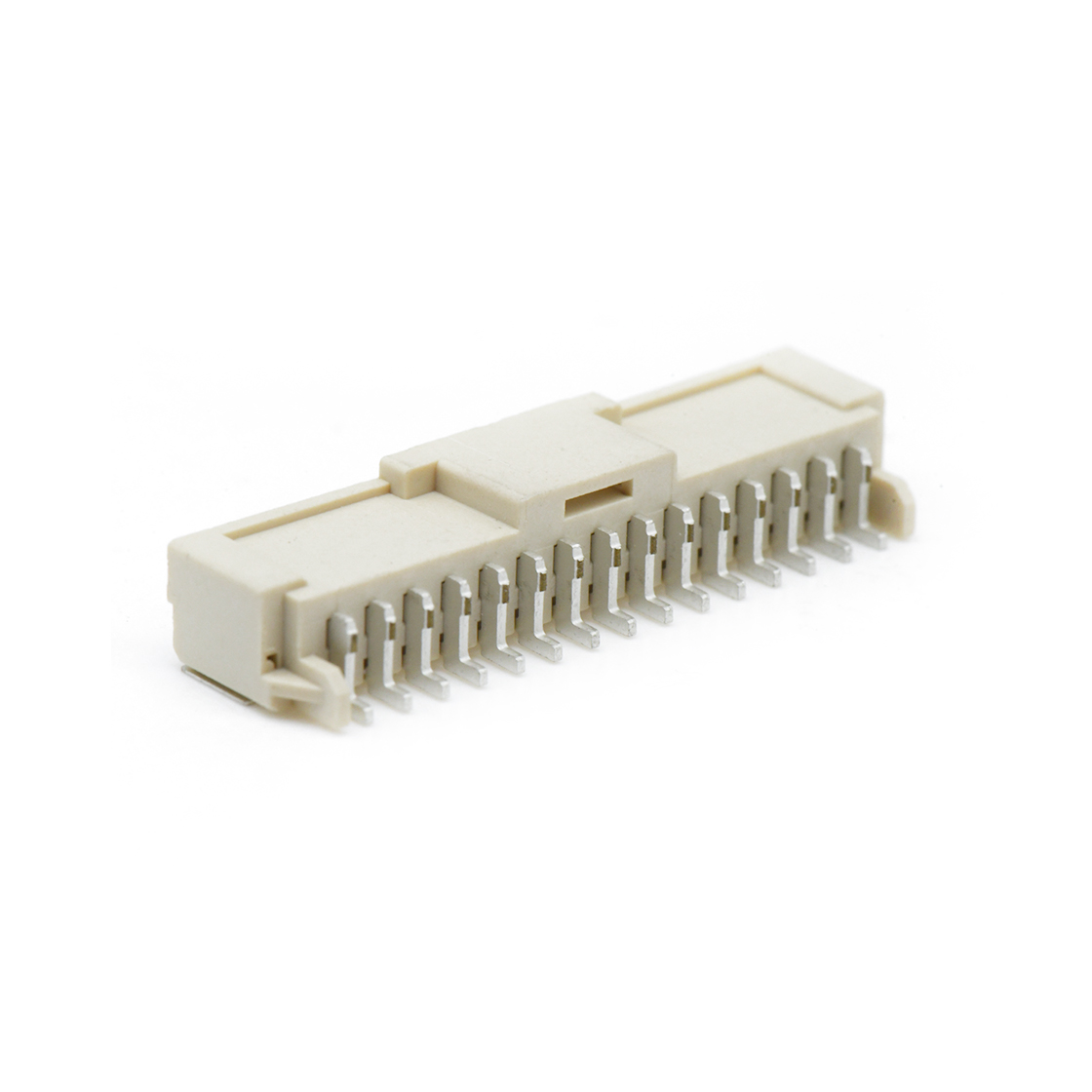 A2023线对板连接器Pitch 2.00mm 90°单排卧贴Wafer PA9T有卤 15Pin本色 镀雾锡