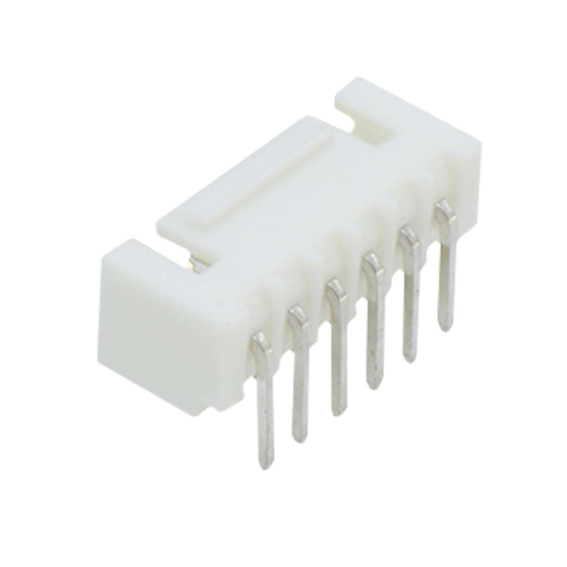 A2509线对板连接器Pitch 2.50mm 90°单排卧插带扣Wafer 6Pin本色镀亮锡