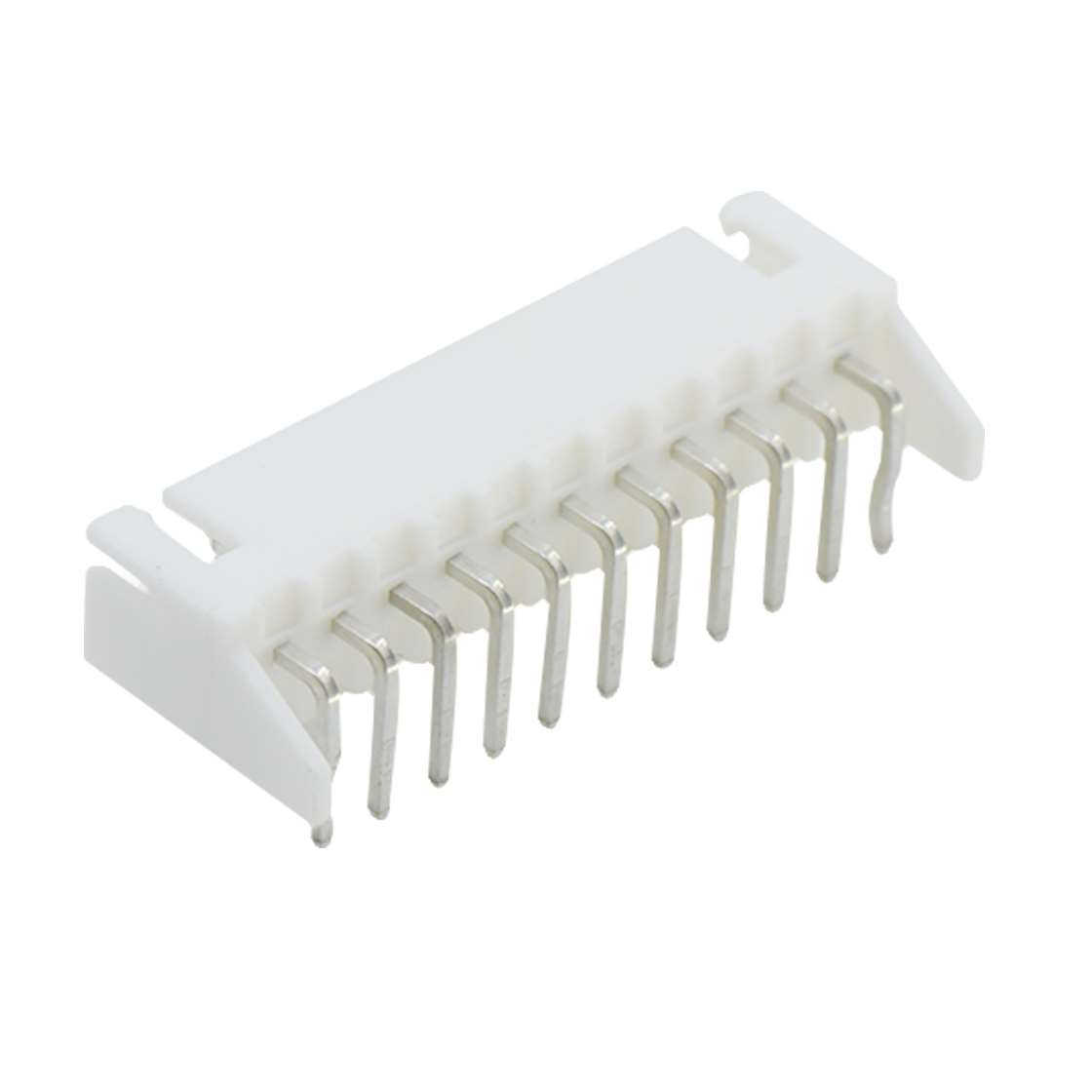 A2501线对板连接器Pitch 2.50mm 90° WAFER 带定位 高弯 打K 11Pin白色 PA66