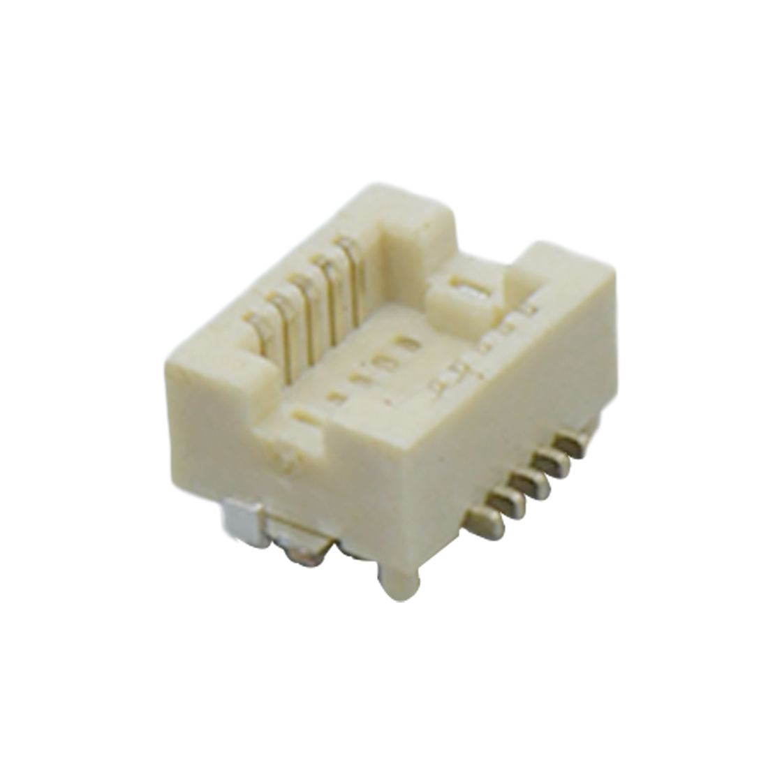 B0503板对板连接器Pitch 0.5mm H2.1mm 双排立贴带柱带接地片母座