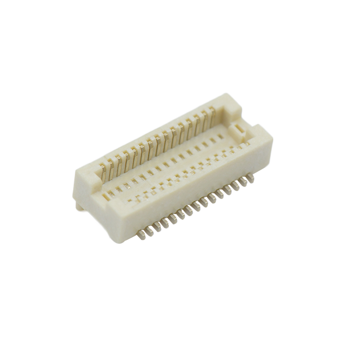 B0503板对板连接器Pitch 0.5mm H2.1mm 双排立贴带柱母座 30Pin白色 镀全金G/F