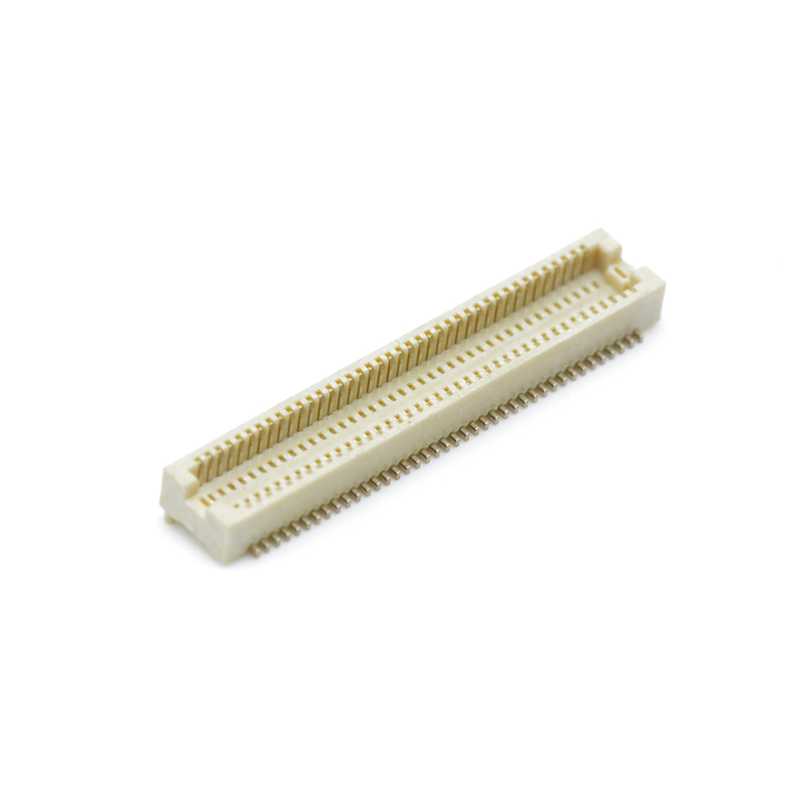 B0503板对板连接器Pitch 0.5mm H2.1mm 双排立贴带柱母座 80Pin白色 镀全金G/F
